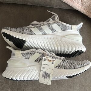 Adidas Knit Sneakers in Gray and White